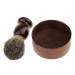 F Fityle Wooden Men's Shaving Brush with Shaving Bowl Barber Beard