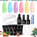 Beetles Gel Poly Extension Nail Kit - 6 Colors Blue Green Nude Pink | UV Lamp, Base & Top Coat for Summer Nails - Buy Online on SooperMarket.com