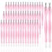 50Pcs Nail Cuticle Trimmer Rubber Nail Cleaner heemeei Plastic Handle Cuticle Knife  Double End Nail Dead Skin Fork Cuticle Pusher Bulk Nail Art Cuticle Remover Tools for Girls Women and Men-Pink