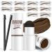 Cilrofelr Eyebrow Stamp and Stencil Kit One Step Eyebrow Stamp and Shaping Kit with 10 Eyebrow Stencils Brow Stamp Kit Taupe Long Lasting Waterproof and Smudge-proof