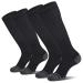 CS CELERSPORT 2 Pack / 3 Pack Baseball Socks for Youth Kids and Adult Softball Soccer Socks Over the Calf Tube Socks Medium Black (2 Pairs)