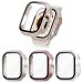 BHARVEST 3-Pack Case for Apple Watch Ultra 49mm with Tempered Glass Screen Protector BHARVEST 9HD Scratch Resistant Hard PC Cover for Apple Watch Ultra Accessories Starlight+Rose Gold+Clear Starlight+Rosegold+Clear 49mm