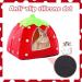 Kuoser Small Animal Winter House | Non-Slip Strawberry Hedgehog Bed | Removable Pad | Guinea Pig, Hamster, Chinchilla, Ferret, Rabbit House - Buy Online on SooperMarket.com