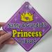 Swirl Nanny & Grandad's Little Princess ON Board (Like Baby on Board Sign) Non Personalised Novelty Baby on Board car Window Sign.