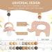 Kowlone Pacifier Chain for Girls | Silicone Dummy Clips - 2-Pack (Beige & Gray) | Perfect Baby Shower Gift - Buy Online on SooperMarket.com