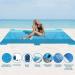 WELLAX Beach Blanket 9x10 Ft - Waterproof, Sandproof, Lightweight Mat for 8 Persons - Quick Drying, Durable, 8 Pockets, 4 Stakes - Great for Picnic, Camping, Travel - Blue - Buy Online on SooperMarket.com