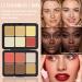 12 Colors Cream Makeup Palette for Cheeks - Blush Contour Concealer & Highlighter - Waterproof & Long-Lasting with Brush - Multi-functional Face Palette (Set #05 - Buy Online on SooperMarket.com