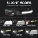 Rechargeable Headlamp 2 Pack for Adults | 230 Bright Beam & Spotlight | Motion Sensor, 6 Modes | Lightweight Head Lamps Flashlight for Repairing, Camping, Running, Cycling | Black - 2 - Buy Online on SooperMarket.com