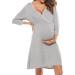 Sykooria Women's Cotton Nursing Nightdress with 3/4 Sleeves - Grey XL - Buy Online on SooperMarket.com