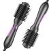 2-in-1 Hot Air Hair Dryer Brush Styler | Ceramic Titanium Barrel | Anti-Frizz | Grey-Purple - Buy Online on SooperMarket.com