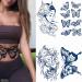 Lasting 1-2 Weeks 4 Sheets Semi Permanent Tattoo Tattoo Butterflies Tattos Temporales for Women Girl Adult Makeup Arm Hand Shoulder Body