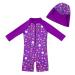 upandfast Baby Girl One Piece Swimwear Suits with Sun Hat Toddler Swimsuits UPF 50+ Sun Protection 9-12 Months Purple