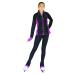 ChloeNoel PS792 3" Waist Band Black/Color Cuffs Elite Pants & Front Pocket & Crystal Block X-Large Purple