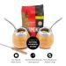 Balibetov Yerba Mate Set - 2 Argentine Gourd Cups 100g Loose Yerba Mate 2 Bombillas & Cleaning Brush | International Shipping Available - Buy Online on SooperMarket.com