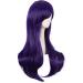 MapofBeauty 28 Inch Dark Purple Curly Hair Cosplay Wig for Women with Side Bangs - Buy Online on SooperMarket.com