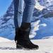 Rytejfes Women's Black Lace-Up High Ankle Winter Boots - Comfortable Short Heels Stylish & Warm - EU Size 39 - Buy Online on SooperMarket.com