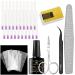 MSRUIOO Fiberglass Nail Extension Gel Kit Gel Nail Builder Extension Fiber Nail Kit with Magical Silk Fiberglass  Quick Building Gel  Nail File  Tweezers  Scissors  Nail forms for Gel Extension Nail Art