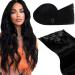 Laavoo smooth clip in extensions real hair black real hair extensions clip full of head 50cm clip in hair extension real hair remy human hair of course 105g #1 black 7Pcs 50cm-105g 1.1 #1
