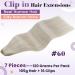 LAAVOO Platinblond Clip Extensions - 40cm Real Hair 105g 7PCS Double Tressen Premium Remy Blonde Clip-Ins for Full Head - Buy Online on SooperMarket.com