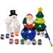 Christmas Ceramic Figurine Paint Kit - Set of 6 Unpainted Ceramics for Kids Art Project | Holiday Party Decoration & Keepsake | Includes Paint & Brushes - Buy Online on SooperMarket.com