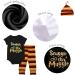 Baby Boys Girls Snuggle This Muggle Bodysuit Set 6-9 Months | Black Short Sleeve Outfit with Striped Pants & Hat - Buy Online on SooperMarket.com