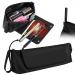 Hair Tools Travel Bag with Heat Resistant Mat 2-in-1 Heat Resistant Hair Travel Bag for Flat Irons Straighteners Curling Iron Haircare Accessories Hair Tool Organizer Travel Essentials Black