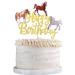 1 piece of horses birthday cake topers wild animal muffin tortendendeko horse cake decoration birthday decoration horses tortendeco for baby shower birthday topic party cake decorations gold horse-gold Happy birthday