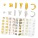 WOFASHPURET 5 Boxes Metal Nail Decoration Nail Art Supplies Nail Art Decor Nail Craft Decors Nail Charm Glue Rhinestone for Nails Nail Art Studs Diy Nail Charms Nails Gems Suite Hollow Out