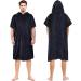 Surf Poncho Changing Towel Robe - Hooded Wetsuit Change Poncho for Adults - Water Absorbent - Oversized Black - Buy Online on SooperMarket.com