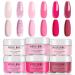 modelones Acrylic Powder 6 Colors Pink Tones Glitter Spring Acrylic Nail Powder Neon Pink Shades Magenta Sakura Light Soft to Dark for Valentine's Nail Art 3D Nail Carving French Nail Extension A3-LoveStruck Blush