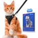 Halypet Cat Harness and Leash Set MAX Safety Third Generation Escape Proof Soft Adjustable Cat Leash Breathable Comfortable Vest Easy to Wear Kitten Harness for Outdoor Walking H200 Pro Black Small