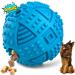 Dog Balls Treat Dispensing Dog Toys, Dog Toys for Aggressive Chewers Large Breed, Nearly Indestructible Squeaky Dog Chew Toys for Large Dogs, Natural Rubber Dog Puzzle Toys, Tough IQ Dog Treat Balls BALL-Blue