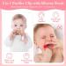 Soft Fexible Pacifier Clip Set - 4 Pack for Newborn Boy and Girl | Binky Holder Clips | Neutral Baby Shower & Christmas Gift - Buy Online on SooperMarket.com