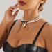 Oralgo's Elegant Pearl Necklace with Black Band - Adjustable Heart Loop for Weddings & Bridal Jewelry - Buy Online on SooperMarket.com