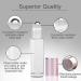 Alledomain 10Pcs 10ml Essential Oil Roller Bottles Refillable Transparent Glass Roll on Bottles Clear Roll Bottles with Stainless Steel Balls & Rose Gold Cap Include 12 Labels Dropper & Opener Color 3 - Buy Online on SooperMarket.com