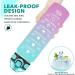 Enerbone 32 oz Motivational Water Bottle with Times & Straw - Leakproof, BPA-Free - Green-Purple - Buy Online on SooperMarket.com