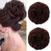 JJstar 2PCS Messy Bun Hair Piece Curly Fake Hair Buns Donut Tousled Updo High Heat Resistant Synthetic Fiber Hair Scrunchies Pieces for Women Girls Ponytail Extension(Black Cherry)