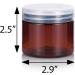 Buy 12 Pack 6 oz Amber PET Plastic Low Profile Jars with Clear Natural Flip Tops - Ideal for Skincare & DIY Projects | International Shipping Available - Buy Online on SooperMarket.com