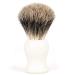 Fendrihan Classic Pure Grey Badger Shaving Brush with Resin Handle for Personal and Professional Shaving (Ivory) White