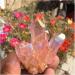 Natural Crystal Rough Beautiful Rose Flame Aura Quartz Crystal Cluster Specimen 60-70G - Buy Online on SooperMarket.com