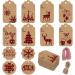 CCINEE Christmas Gift Tags Xmas Kraft Paper Gift Hang Tag Label with Jute Twine for Christmas Gift Wrapping Supply 120pcs Buffalo Plaid