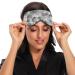 Haskirky Light Blocking Eye Mask for Deep Sleep | Adjustable Adult Men and Women | Ideal for Travel, Yoga, Meditation | Grey White Flower Design - Buy Online on SooperMarket.com