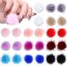 24 Pieces 3D Nail Art Fluffy Pom Balls Kawaii Nail Charms Detachable Magnetic Nail Pom Pom Plush Balls with Storage Box for Nail Design Manicure Tips  Girls Women Nails Art DIY