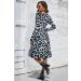 OUGES Women's Spring Casual Midi Dress - Long Sleeve V-Neck Floral Wrap Dress with Pockets - Buy Online on SooperMarket.com