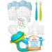 Teething Mittens for Babies with Baby Food Feeder Pacifier | Teether Set Perfect to Soothe Tender Gums | Fruit Feeder Pacifiers Safe Way to Introduce Solid Foods | Ideal Teething & First Baby Feeding
