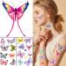 100 Colorful Waterproof Butterfly Temporary Tattoos - Watercolor Flower & Butterfly Stickers for Women, Kids - Body & Face Decoration, Party Favor - Buy Online on SooperMarket.com