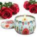 VETOUR Rose Soy Scented Candles:Aromatherapy Wax Jar Candle 1PC 4.4OZ 30 Hours of Burn Time Relaxing Stress Aroma Can Gift for Women Mom Home Bath Yoga Christmas (Bohemian Retro Style) Rose 1pc