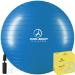 ProBody Pilates Ball Exercise Ball Yoga Ball, Multiple Sizes Stability Ball Chair, Large Gym Grade Birthing Ball for Pregnancy, Fitness, Balance, Workout at Home, Office and Physical Therapy w/Pump Blue 55 cm