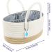 Casaphoria Large Baby Diaper Caddy Organizer - Nursery Storage Bin for Boys & Girls | Car Organizer - Cotton Rope Basket Portable Bag | Baby Shower Gift (White/Yellow 15.5 x10 x7) - Buy Online on SooperMarket.com