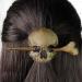 Skull Hair Pin Stick Slide with Faux Bone Halloween Hairpin Handmade Punk Skull Hair Pin Skull/Death Moth Hair Clip Sticks Hairpin Hair Fork Tortoise Shell Bun Cover Holder for Women Girls